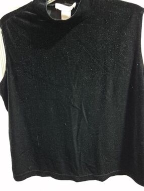 Bechamel Black Velvet Sleeveless Mock Neck Tank
